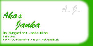 akos janka business card